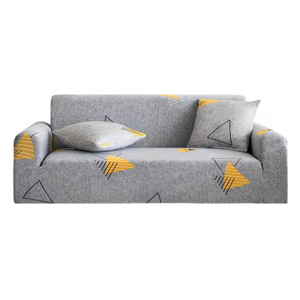3-Seater Geometric Print Sofa Cover Couch Protector High Stretch Lounge Slipcover Home Decor