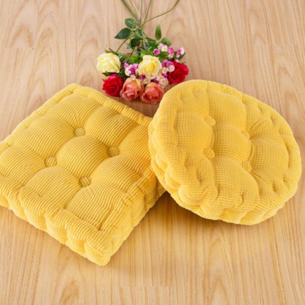 2X Yellow Square Cushion Soft Leaning Plush Backrest Throw Seat Pillow Home Office Decor