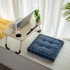 Blue Square Cushion Soft Leaning Plush Backrest Throw Seat Pillow Home Office Decor