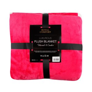 Royal Comfort Plush Blanket Throw Warm Soft Super Soft Large 220cm x 240cm – Rose Pink