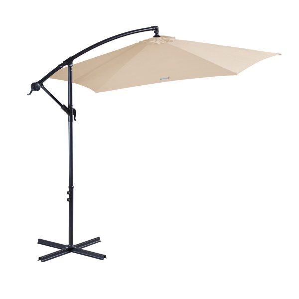 3M Outdoor Umbrella Cantilever With Protective Cover Patio Garden Shade