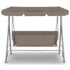 Milano Outdoor Swing Bench Seat Chair Canopy Furniture 3 Seater Garden Hammock – Coffee