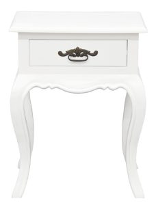 French Provincial 1 Drawer Lamp Table (White)