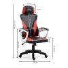 OVERDRIVE Ergonomic Office Desk Chair, Height Adjustable Lumbar Support, Mesh Fabric, Faux Leather, Headrest, White/Black/Red