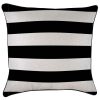 Cushion Cover-With Black Piping-Deck Stripe Black / Natural Base-60cm x 60cm