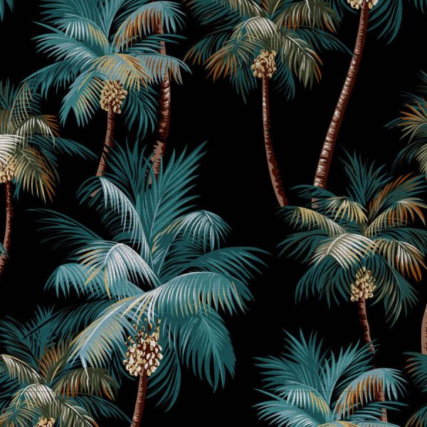 Cushion Cover-Coastal Fringe Black-Palm Trees Black-35cm x 50cm