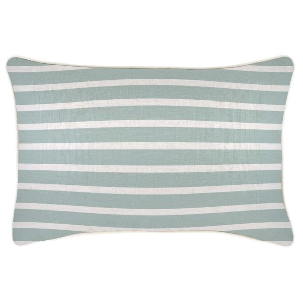 Cushion Cover-With Piping-Hampton Stripe Seafoam-35cm x 50cm