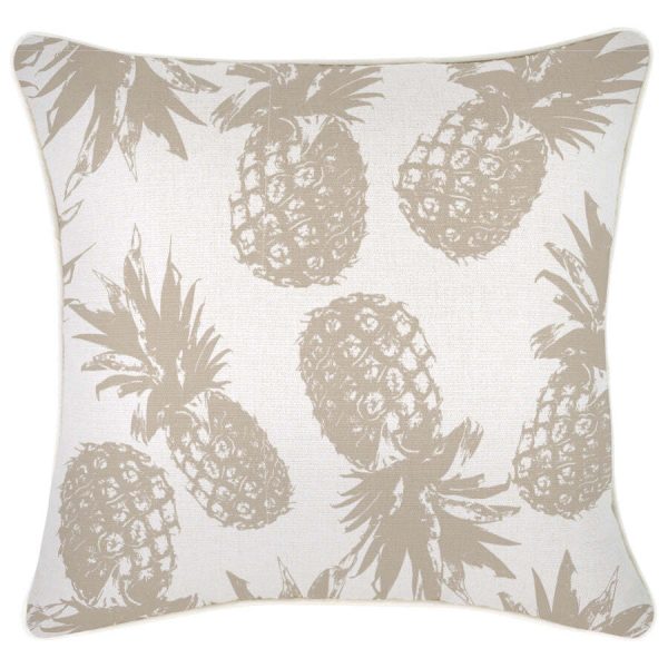 Cushion Cover-With Piping-Pineapples Beige-45cm x 45cm