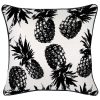 Cushion Cover-With Black Piping-Pineapples Black-45cm x 45cm