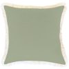 Cushion Cover-Coastal Fringe-Solid-Sage-45cm x 45cm