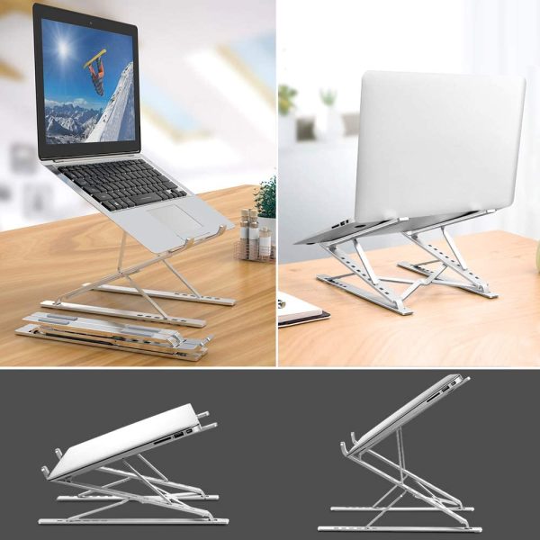 Portable Adjustable Laptop Stand Foldable Desktop Tripod Tray Anti-skid Pad