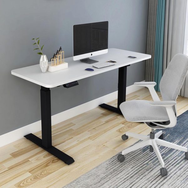 Standing Desk Height Adjustable Sit Black Stand Motorised Black Single Motor Frame Top