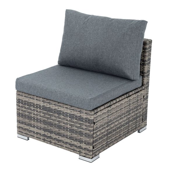 Ottoman-Style Outdoor Lounge Set in Grey