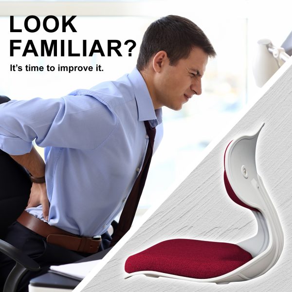 Samgong Red Slender Chair Posture Correction Seat Floor Lounge Stackable