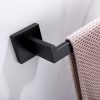 Square Hand Towel Holder Ring Wall Mounted Modern Towel Bar Bathroom Kitchen Black