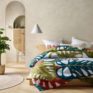 Monstera Digital Printed Cotton Quilt Cover Set King