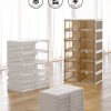 Kylin Cubes Storage Folding Shoe Cabinet With 1 Column & 5 Grids & 3 Brown Door