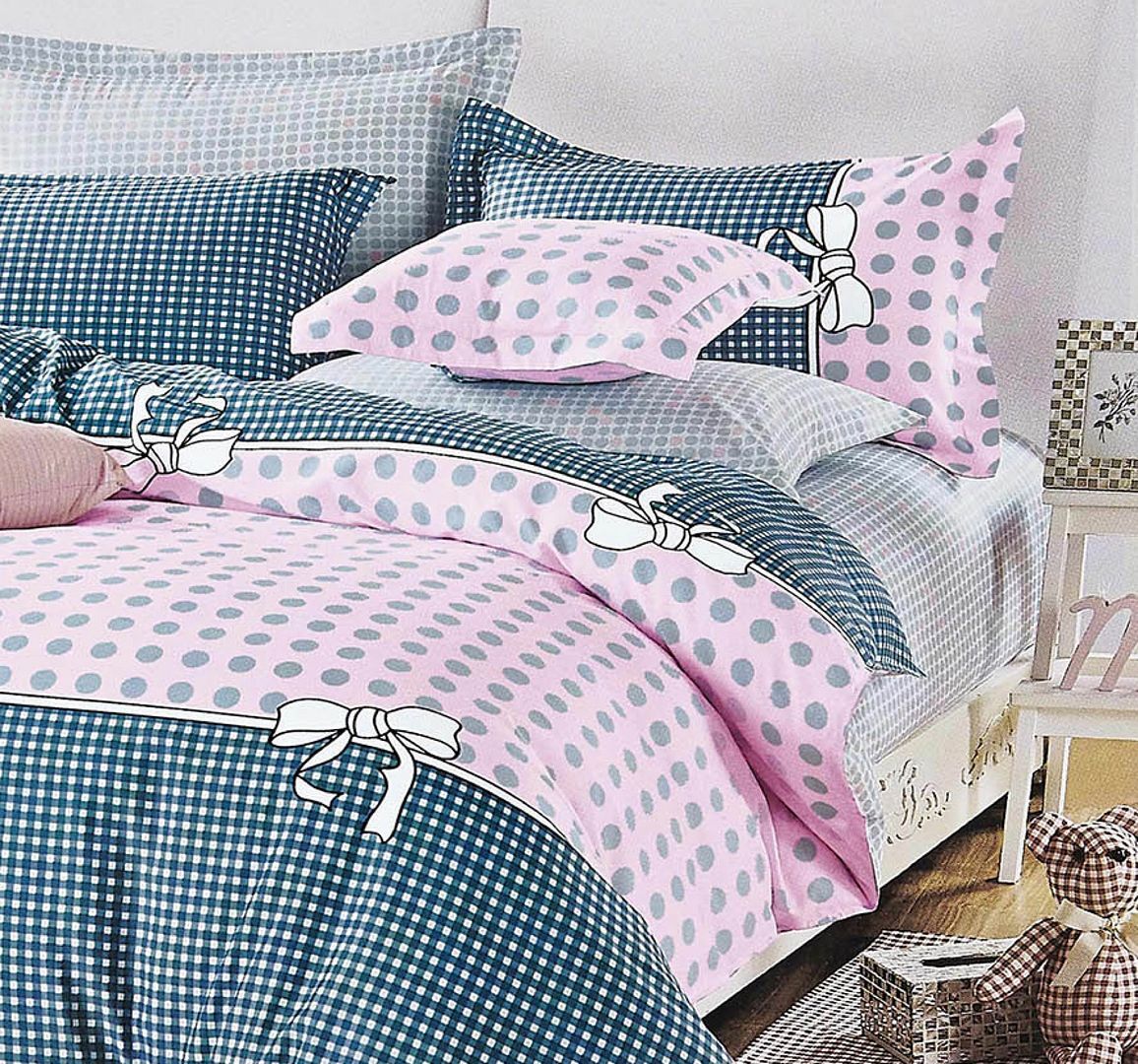 Pink Dots Bed Quilt/Doona/Duvet Doona Duvet Cover Set