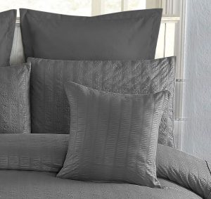 1000TC Premium Ultra Soft Seersucker Cushion Covers – 2 Pack – Charcoal