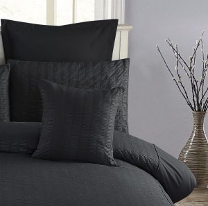 1000TC Premium Ultra Soft Seersucker Cushion Covers – 2 Pack – Black