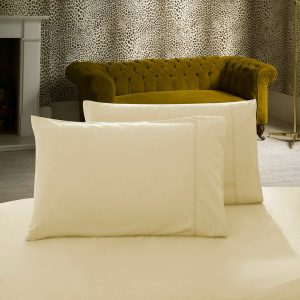 1000TC Premium Ultra Soft Queen size Pillowcases 2-Pack – Yellow Cream