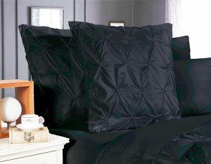 Diamond Pintuck Premium Ultra Soft European Pillowcases 2-Pack – Black