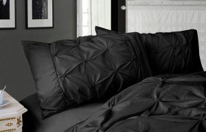 Diamond Pintuck Premium Ultra Soft Queen size Pillowcases 2-Pack -Black