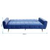 Pinole Ava Tufted Velvet Sofa Bed by Sarantino – Blue