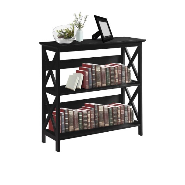 Sarantino Lucas 3-Tier Bookshelf Display Rack – Black
