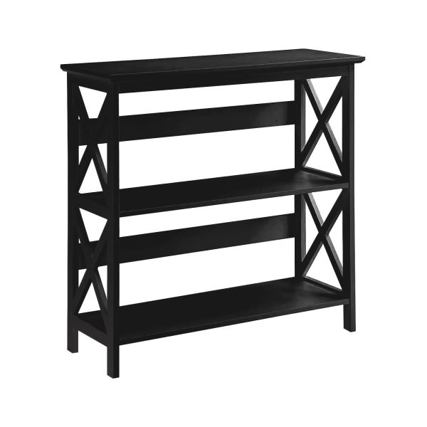 Sarantino Lucas 3-Tier Bookshelf Display Rack – Black