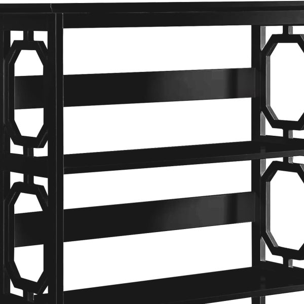Sarantino Laurel 3-Tier Bookshelf Display Rack- Black