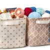 Pack of 6 Foldable Fabric Basket Bin Storage Cube for Nursery, Office and Home Decor (Multi)