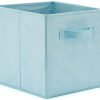 Pack of 6 Foldable Fabric Basket Bin Storage Cube for Nursery, Office and Home Decor (Baby Blue)