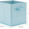 Pack of 6 Foldable Fabric Basket Bin Storage Cube for Nursery, Office and Home Decor (Baby Blue)