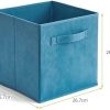 Pack of 6 Foldable Fabric Basket Bin,  Collapsible Storage Cube for Nursery, Office, Home Decor, Shelf Cabinet, Cube Organizers (Niagra Blue)