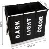 3 in 1 Large 135L Laundry Clothes Hamper Basket with Waterproof bags and Aluminum Frame (Black)