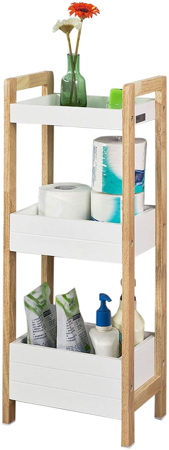 3-Tier White Storage Bathroom Shelf