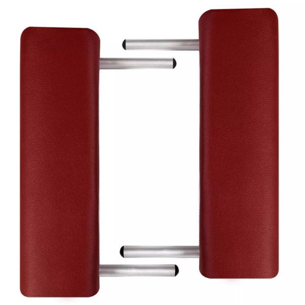 Red Foldable Massage Table 3 Zones with Aluminium Frame