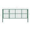 Garden Fence Gate with Posts 350×120 cm Steel Green