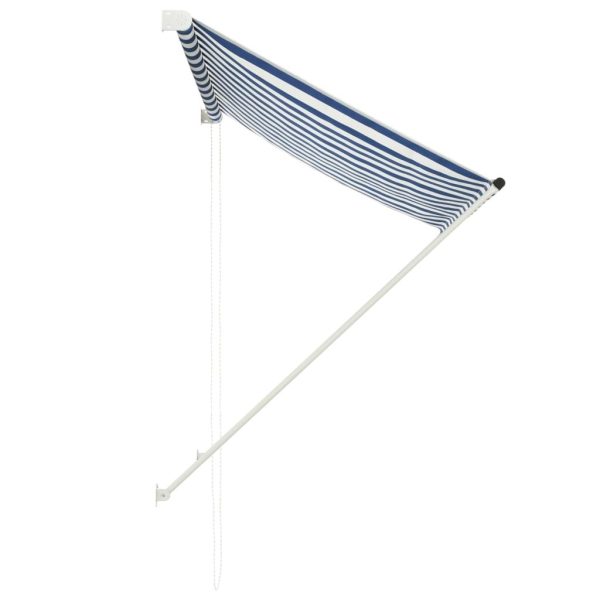 Retractable Awning 150×150 cm Blue and White