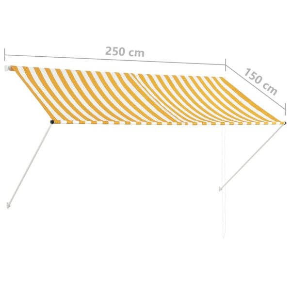 Retractable Awning 250×150 cm Yellow and White