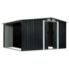 Garden Shed with Sliding Doors Anthracite 329.5x205x178 cm Steel