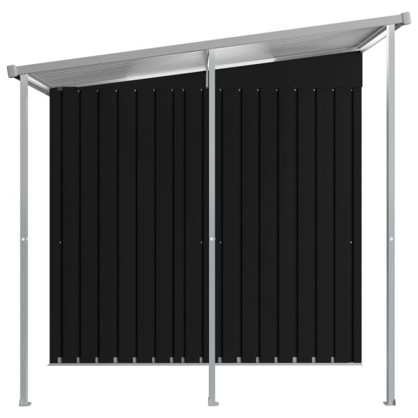 Garden Shed with Extended Roof Anthracite 346x193x181 cm Steel