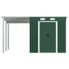 Garden Shed with Extended Roof Green 346x193x181 cm Steel