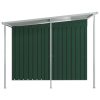 Garden Shed with Extended Roof Green 346x236x181 cm Steel