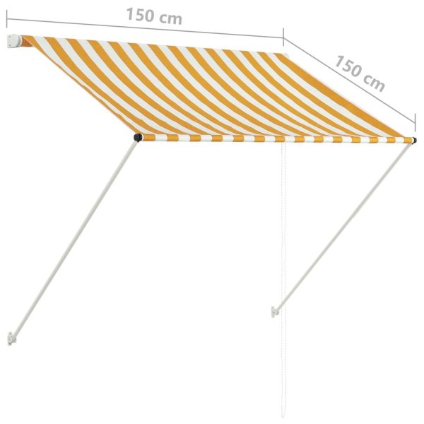 Retractable Awning 100×150 cm Yellow and White