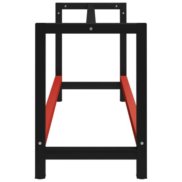 Work Bench Frame Metal 175x57x79 cm Black and Red