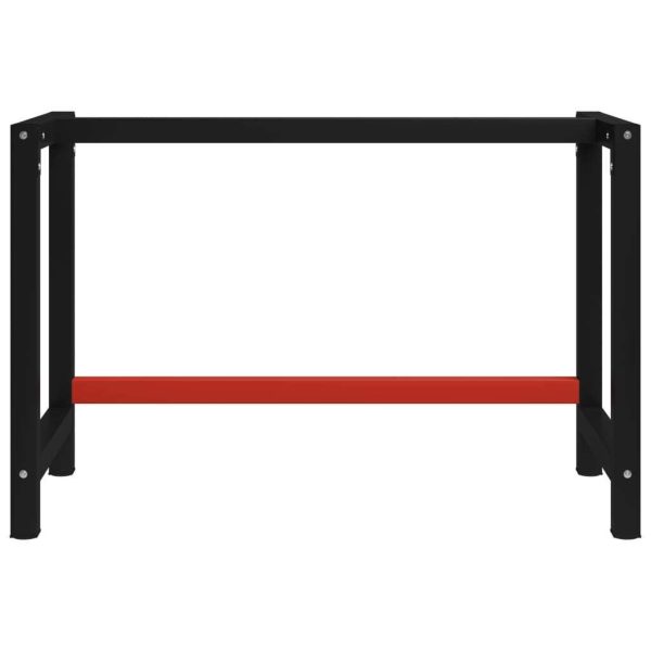 Work Bench Frame Metal 120x57x79 cm Black and Red