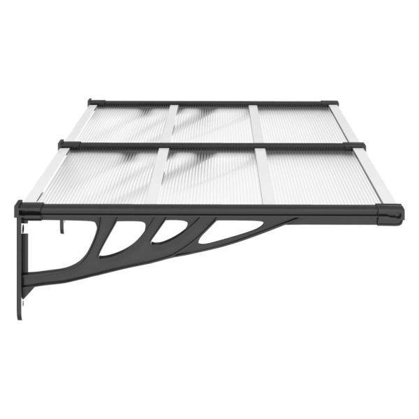 Door Canopy Black and Transparent 152.5×90 cm Polycarbonate