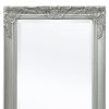 Wall Mirror Baroque Style 120×60 cm Silver